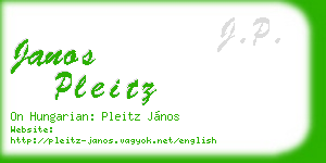 janos pleitz business card